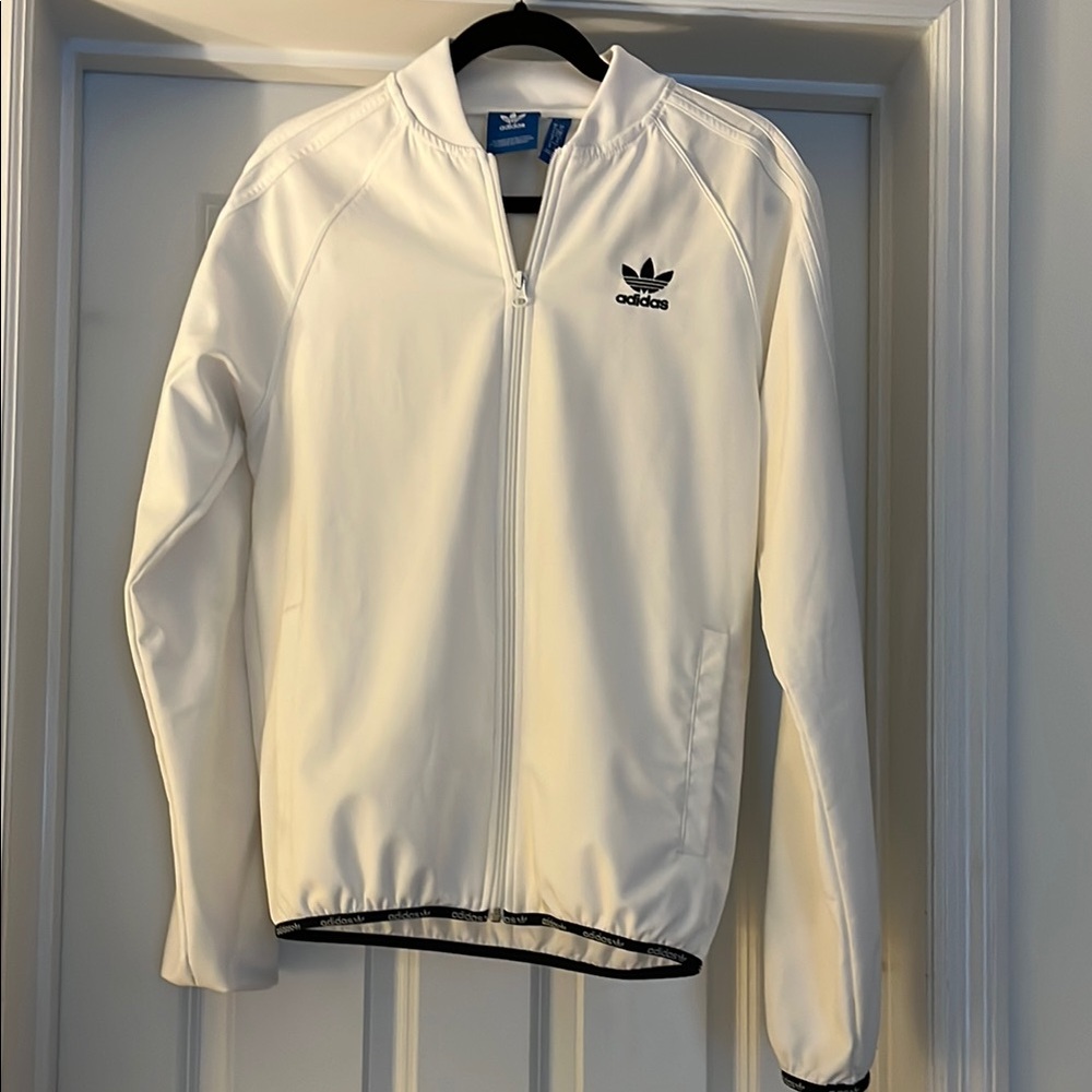 Adidas White Track Jacket. Size M
